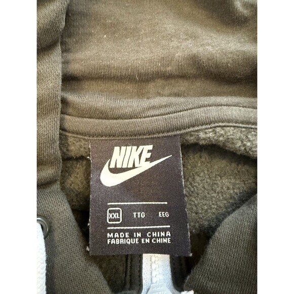Nike Hoodie Men Sz XXL Colorblock Green Gray Full Zip Casual Logo Swoosh Gym - Picture 3 of 6